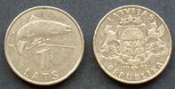 Lettland 1 Lats S.18 / K-N / Staatswappen - Atlantischer Lachs -