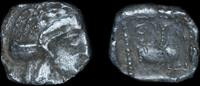 ISRAEL PHILISTIA (PALESTINE), Gaza (‘Azah). Mid 5th century-333 BC. AR OBOL -