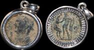 ISRAEL, Roman Empire Follis set in silver mount -