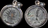 ISRAEL, Roman Empire Follis set in silver mount -