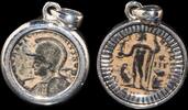 ISRAEL, Roman Empire Follis set in silver mount -