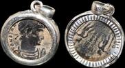 ISRAEL, Roman Empire Follis set in silver mount -