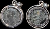 ISRAEL, Roman Empire Follis set in silver mount -
