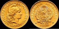 ARGENTINA 5 Pesos (Un Argentino) 1887 Argentina EBC- 1390,00 EUR  + 12,00 EUR frais d'envoi