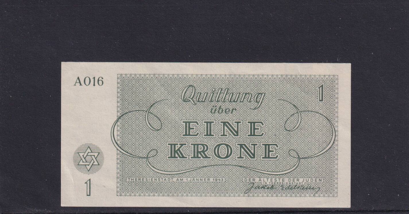 Deutsches Reich, Drittes Reich, 1 Krone 1943 Ghetto Theresienstadt ...