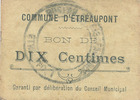 Frankreich, 10 Centimes Commune D Etreaupont, -