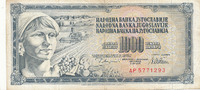 Jugoslawien 1000 Dinara 1978 gebraucht III-, 1,99 EUR prix TTC + 7,00 EUR frais d'envoi