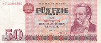 Deutschland,DDR, 50 Mark 1971 Ro.360b Typensatz,Ersatznote, gebraucht III, 4,99 EUR prix TTC + 7,00 EUR frais d'envoi