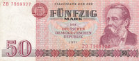 Deutschland,DDR, 50 Mark 1971 Ro.360b Typensatz,Ersatznote, gebraucht III, 4,99 EUR prix TTC + 7,00 EUR frais d'envoi