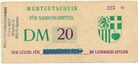 BRD,Thüringen, 20 DM Wertgutschein,Landkreis Apolda, -