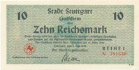 Deutsches Reich,Baden Würtemberg, 10 Mark Stuttgart Stadt, -