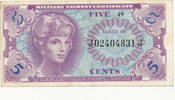 USA 5 Cent 1965-1968 Militärgeld, MPC Certificate,Serie 641, leicht gebr... 29,99 EUR prix TTC + 7,00 EUR frais d'envoi