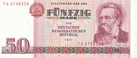 Deutschland,DDR, 50 Mark 1971 Ro.360c Comoutersatz Serie:FA, leicht gebr... 4,99 EUR prix TTC + 7,00 EUR frais d'envoi