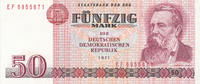 Deutschland,DDR, 50 Mark 1971 Ro.360c Comoutersatz Serie:EF, leicht gebr... 4,99 EUR prix TTC + 7,00 EUR frais d'envoi