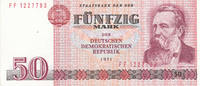 Deutschland,DDR, 50 Mark 1971 Ro.360c Comoutersatz Serie:FF, leicht gebr... 4,99 EUR prix TTC + 7,00 EUR frais d'envoi