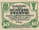 Deutsches Reich,Sachsen, 50 Pfennig 1920 Chemnitz, Amtshauptmannschaft, ... 1,99 EUR prix TTC + 7,00 EUR frais d'envoi