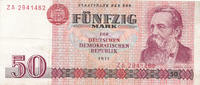 Deutschland,DDR, 50 Mark 1971 Ro.360b Typensatz 1.Auflage, Austauschnote... 4,99 EUR prix TTC + 7,00 EUR frais d'envoi