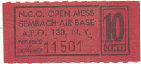 Deutschland,BRD, 10 Cents Sembach,Air Base,Amerikanische Streitkräfte in Deutschland, -