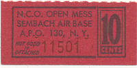 Deutschland,BRD, 10 Cents Sembach,Air Base,Amerikanische Streitkräfte in Deutschland, -