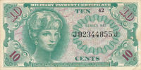 USA 10 Cents MPC-Note,Military Payment Certificate,Serie:641, -