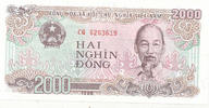 Vietnam 2000 Dong 1988 Kassenfrisch I, 2,99 EUR prix TTC + 7,00 EUR frais d'envoi