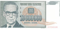 Jugoslawien 10 Millionen Dinara -