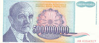 Jugoslawien 500 Millionen Dinara -