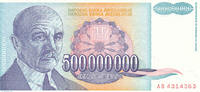 Jugoslawien 500 Millionen Dinara -
