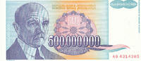 Jugoslawien 500 Millionen Dinara -