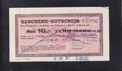 Deutschland, DDR, 10,-Mark Geschenk-Gutschein, Dresden Vs. Stempel Dr. Külz Ring, und Rs. Stempel Str. der Befreiung, -