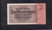 Drittes Reich, Deutsche Rentenbank, 2 Rentenmark Ro. 167c, DEU-223c, Firmendruck KN 8stellig rot, -
