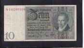 Deutsches Reich, Weimarer Republik, 10 Reichsmark Ro.173a,DEU-183a, Friedensdruck, Wz.Kopf, Udr.-Bst: S, Serie: N -