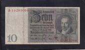 Deutsches Reich, Weimarer Republik, 10 Reichsmark Ro.173a,DEU-183a, Friedensdruck, Wz.Kopf, Udr.-Bst: R, Serie: A, -