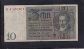 Deutsches Reich, Weimarer Republik, 10 Reichsmark Ro.173a,DEU-183a, Friedensdruck, Wz.Kopf, Udr.-Bst: R, Serie: F, -