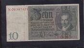 Deutsches Reich, Weimarer Republik, 10 Reichsmark Ro.173a,DEU-183a, Friedensdruck, Wz.Kopf, Udr.-Bst: Q, Serie: X, -