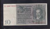 Deutsches Reich, Weimarer Republik, 10 Reichsmark Ro.173b,DEU-183b, Zwischenform, Wz.Kopf, Udr.-Bst: E, Serie: E, -