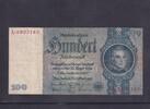 Drittes Reich, Deutsche Reichsbank, 100 Reichsmark Ro.176b,DEU-211b, Zwischenform, Wz.Kopf, Udr.Bst.E, Serie:L, -