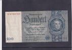 Drittes Reich, Deutsche Reichsbank, 100 Reichsmark Ro.176b,DEU-211b, Zwischenform, Wz.Kopf, Udr.Bst.B, Serie:V, -
