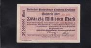 Deutsches Reich,Thüringen, Halberstadt-Blankenburger Eisenbahn-Gesellschaft, 20 Millionen Mark 1923 gebraucht III,