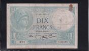 Frankreich 10 Francs 12.12.1940 stark gebraucht IV, Nadellöcher, 2,99 EUR prix TTC + 7,00 EUR frais d'envoi