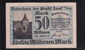 Weimarer Republik, Bayern, 50 Millionen Mark Lauf a. Peg., Stadt, -