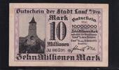 Weimarer Republik, Bayern, 10 Millionen Mark Lauf a. Peg., Stadt, -