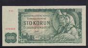 Tschechoslowakei 100 Kronen 1. Auflage, Wz. Lindenblatt mit Stern, Serie: P03, -