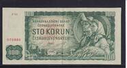 Tschechoslowakei 100 Kronen 1. Auflage, Wz. Lindenblatt mit Stern, Serie: P03, -