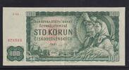 Tschechoslowakei 100 Kronen 1. Auflage, Wz. Lindenblatt mit Stern, Serie: P03, -