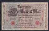 Kaiserreich, Deutsche Reichsbank, 1000 Mark Ro.45c,DEU-40c, Siegel rot, KN 7stellig, Serie: F, Udr.Bst. K, Inflationsausgabe -