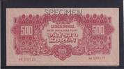 Tschechoslowakei, 500 Kronen Serie: AH, SPECIMEN, -