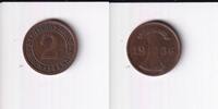 Deutsches Reich, Drittes Reich, 2 Reichspfennig 1936 D ss+, Kupfer 2,99 EUR prix TTC + 7,00 EUR frais d'envoi