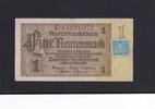 Deutschland, Sowjetische Besatzungszone, 1 Rentenmark Ro.330b, SBZ-1b, Reichsdruck KN 8 stellig, mit Kupon, -