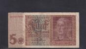Deutsches Reich, Drittes Reich, 5 Reichsmark Ro.179a, DEU-220a, KN 7 stellig, Serie: M, -